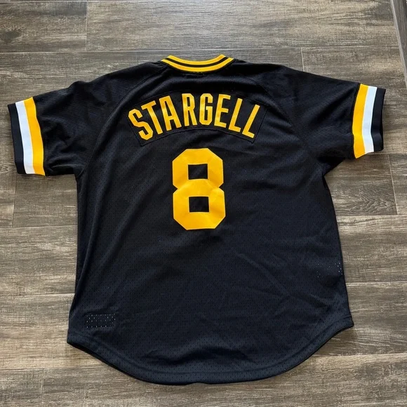Willie Stargell Pittsburgh Pirates Black 1982 Mesh Batting Practice Jersey XL - Picture 5 of 5